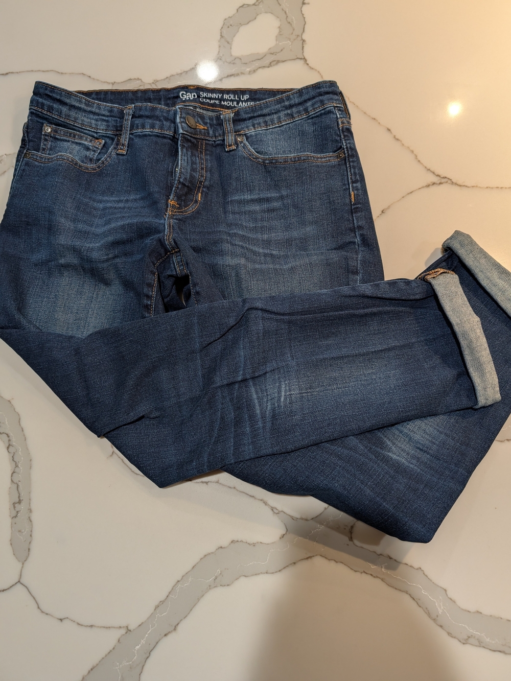 GAP Women's Skinny Roll-Up Jeans - Indigo Blue